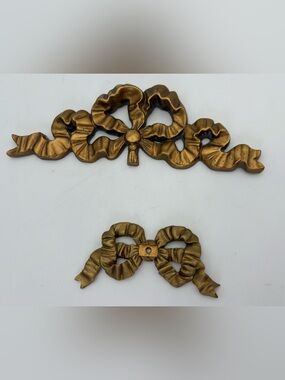 Gold-Tone Ornamental Bow Hardware Accent Set